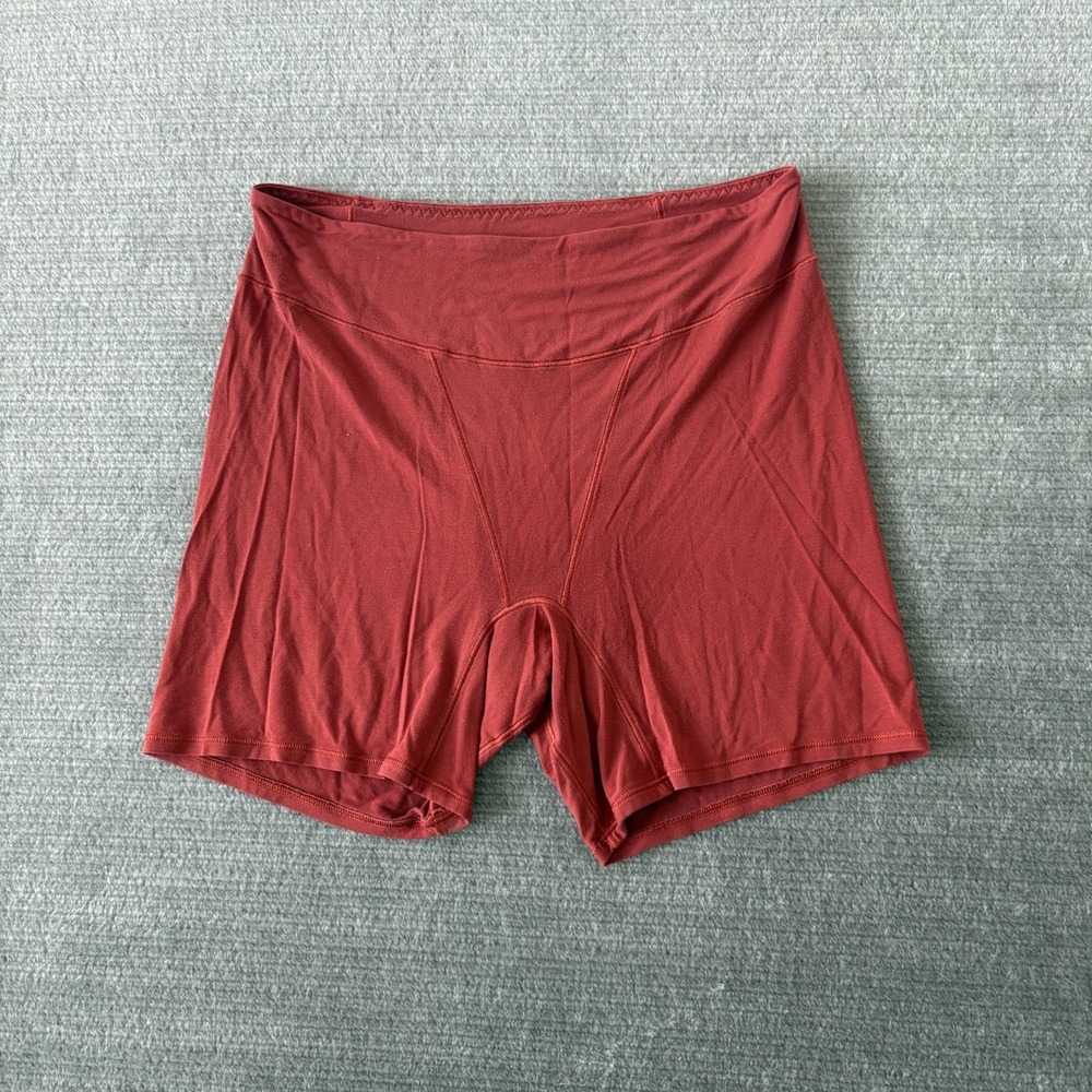 Lululemon Shorts Women M Orange High Rise Stretch Knit‎ Casual Athleisure Lounge